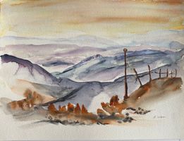 Maria Fischer Walpen, Aquarell, Ausserberg, Wallis