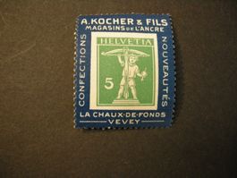 KOCHERMARKE JUNI 1909, TYPE 1, 2B BLAU, POSTFRISCH