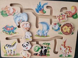  Holz-Steckpuzzle Tiere  für Kinder