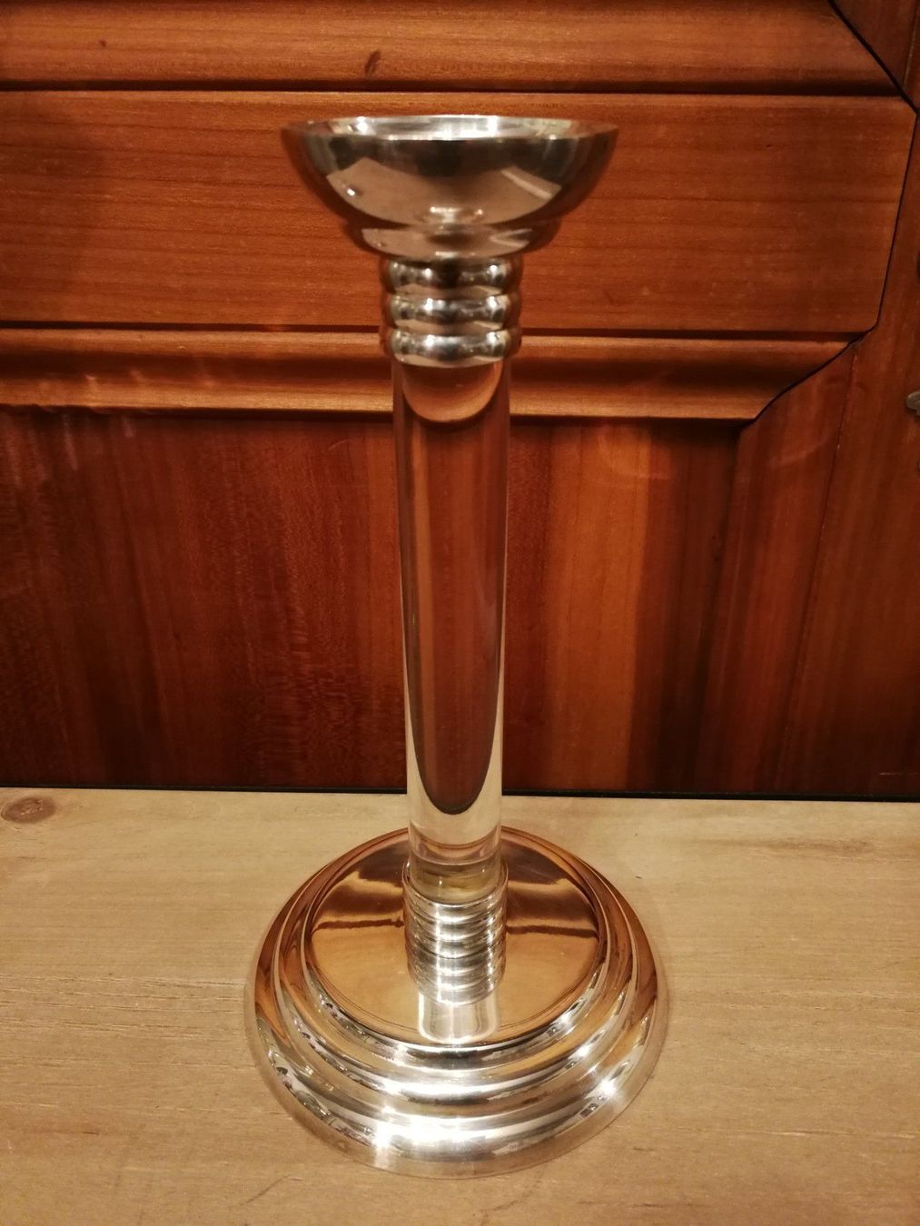 Portacandele: Kerzenständer versilbert und Glas 2 Stück mit Kerzen – Usato da Wagenhausen venduto da Simbad 3