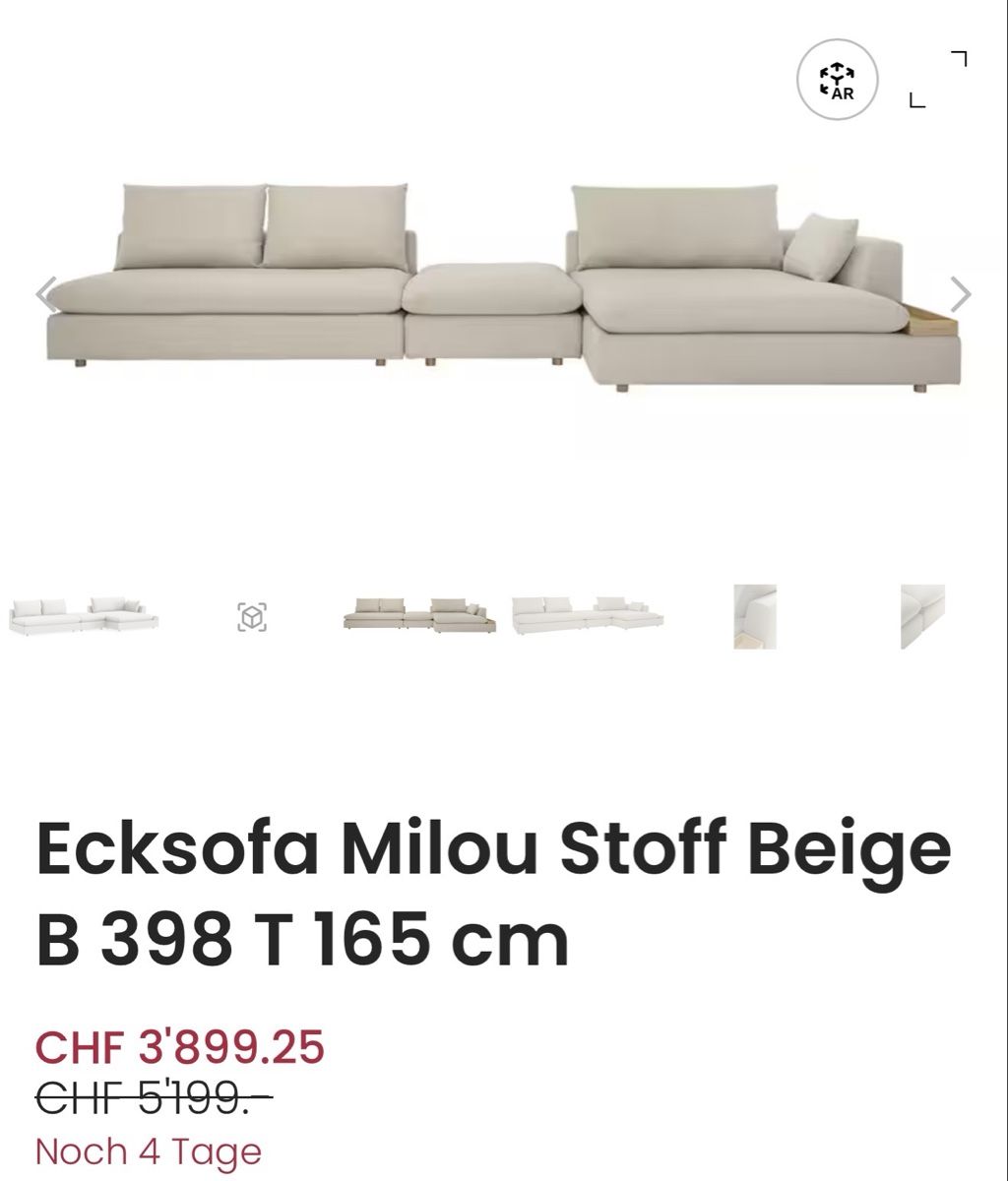 Livique Sofas: Milou Ecksofa inkl. Höcker in Beige – Neuf (Voir description) à Bern par mun_2gqs 2
