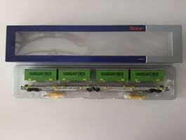 Wagon ROCO 67396 Doppeltaschen-Gelenkwagen T2000 AAE Terratrans - Échelle HO - Alimentation CC