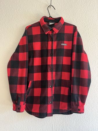 Veste Columbia à carreaux rouges et noirs, taille L
