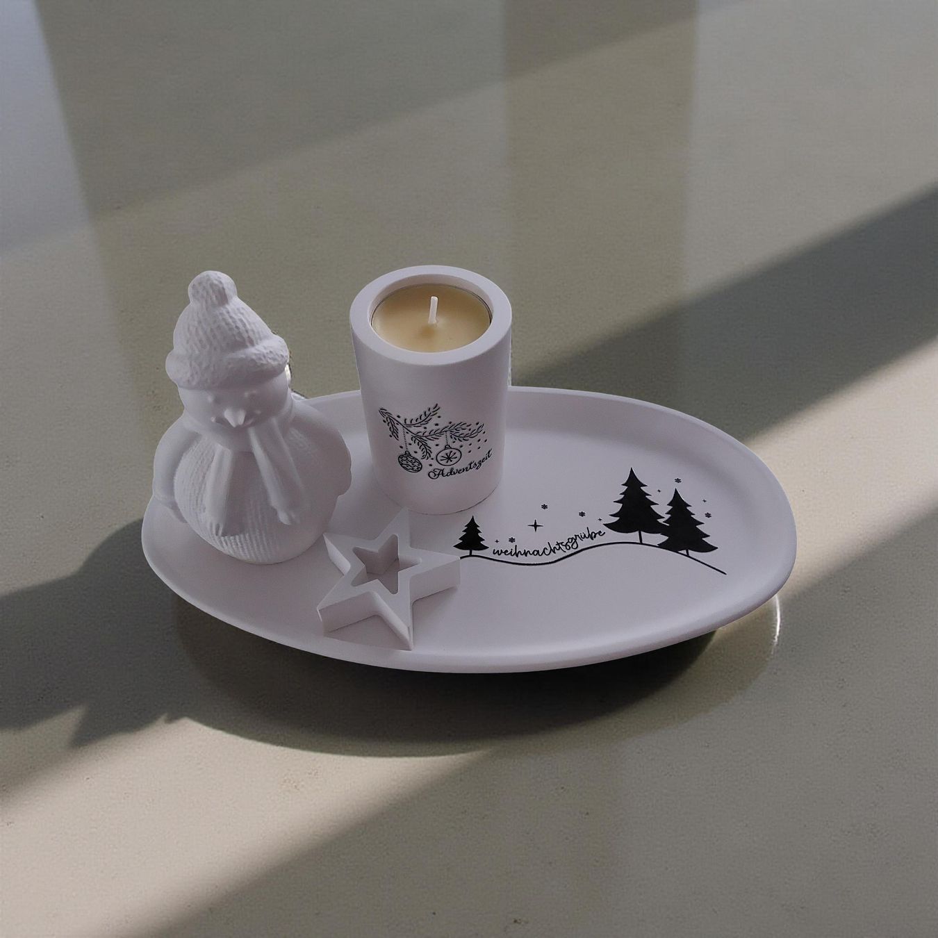 Tutte le decorazioni: Weihnachtsdeko Teller mit Kerzenhalter und Figur Handmade  – Nuovo e nell'imballaggio originale da Erlinsbach SO venduto da Inspirierend 3