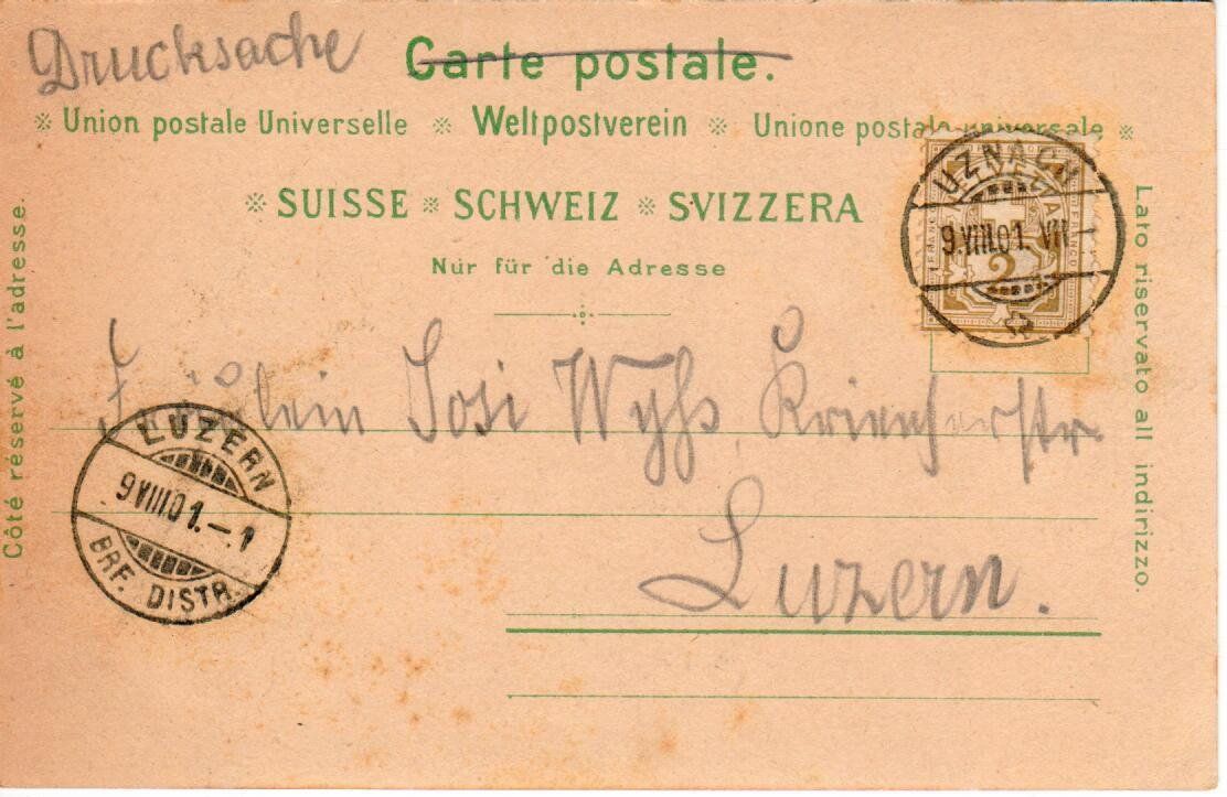 Cartoline postali: Gruss vom Bildhaus 1901 – Usato da Wolhusen venduto da Curver9 1