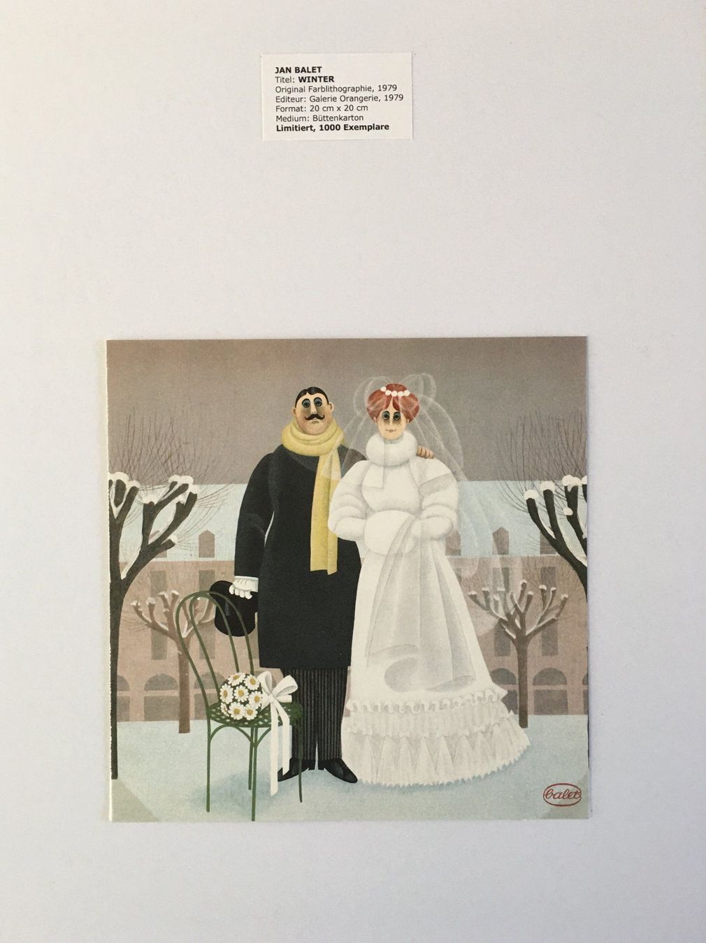 Grafica & Litografie: Jan Balet  "Winter"    Farblithographie – Usato da Nennigkofen venduto da Sommersonnen 1