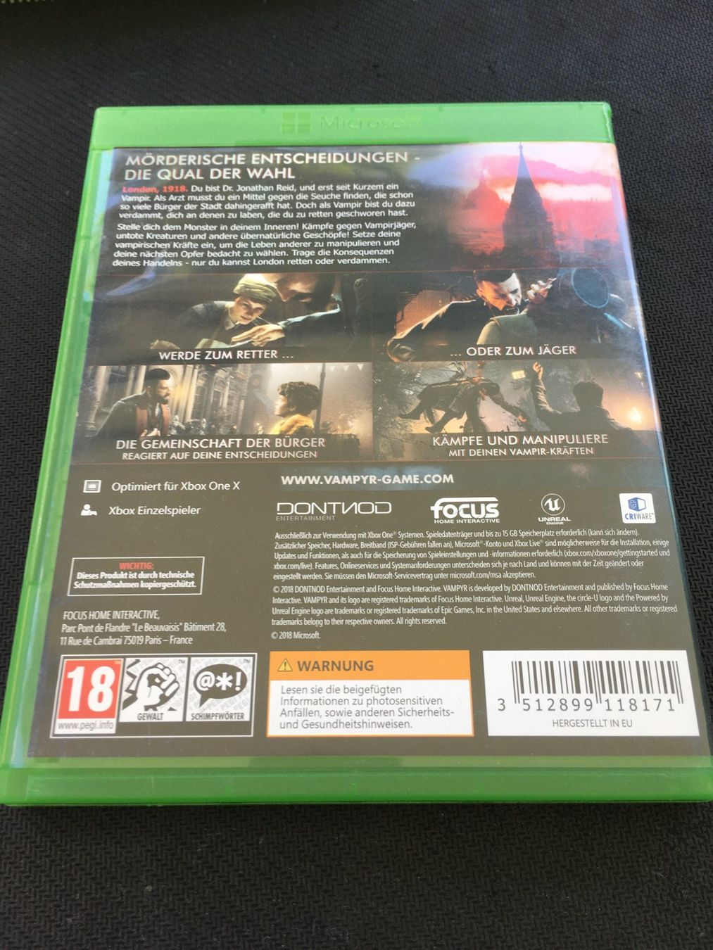 Microsoft Spiele: Vampyr - Xbox One Game – Gebraucht aus St.Gallen von Punktchen01 1