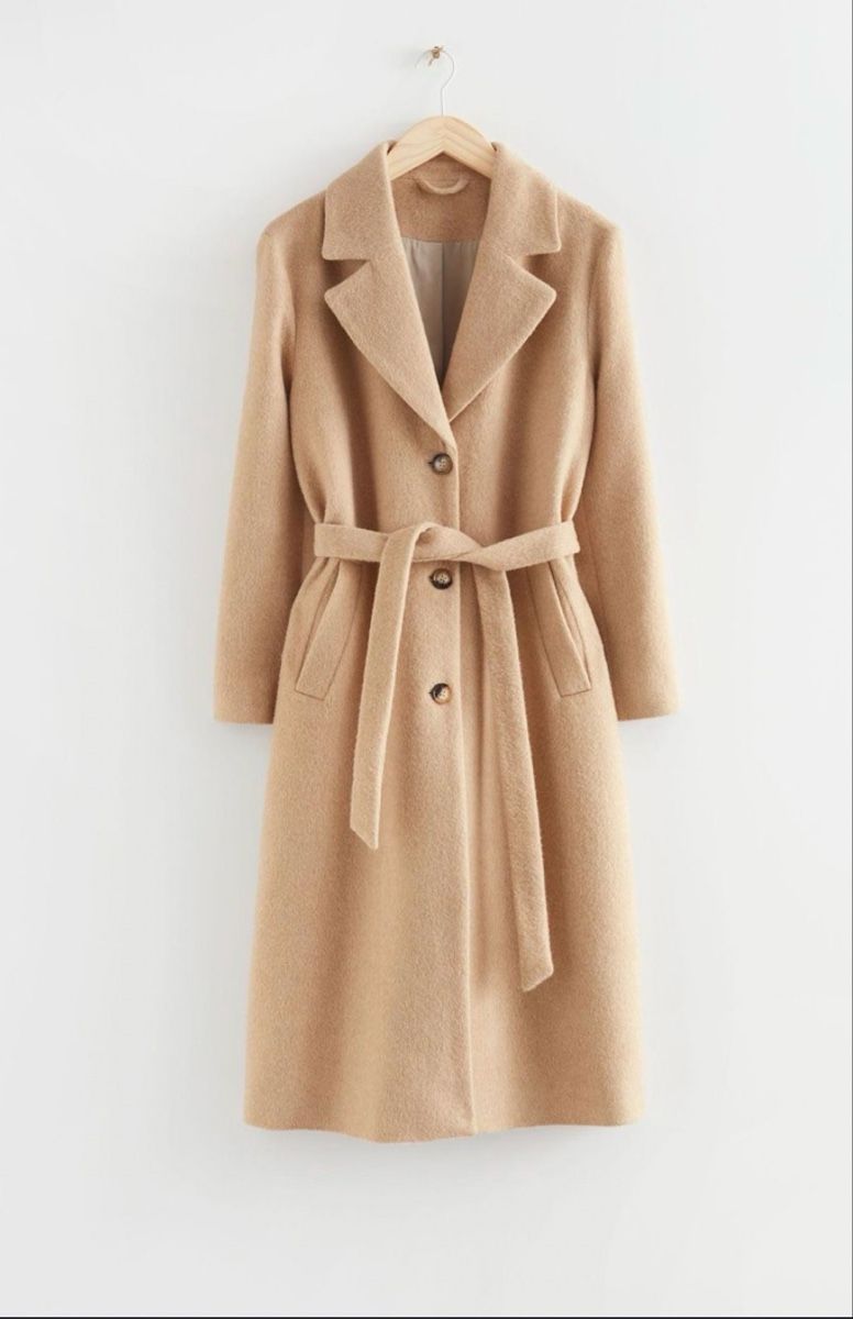 Cappotti: & Other Stories Wool Blend Belted Coat, Size 36, Camel – Usato da Nyon venduto da Jpraams