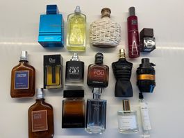 16 Parfum-Klassiker, fast voll, L’Homme, Acqua di Giò, Dior