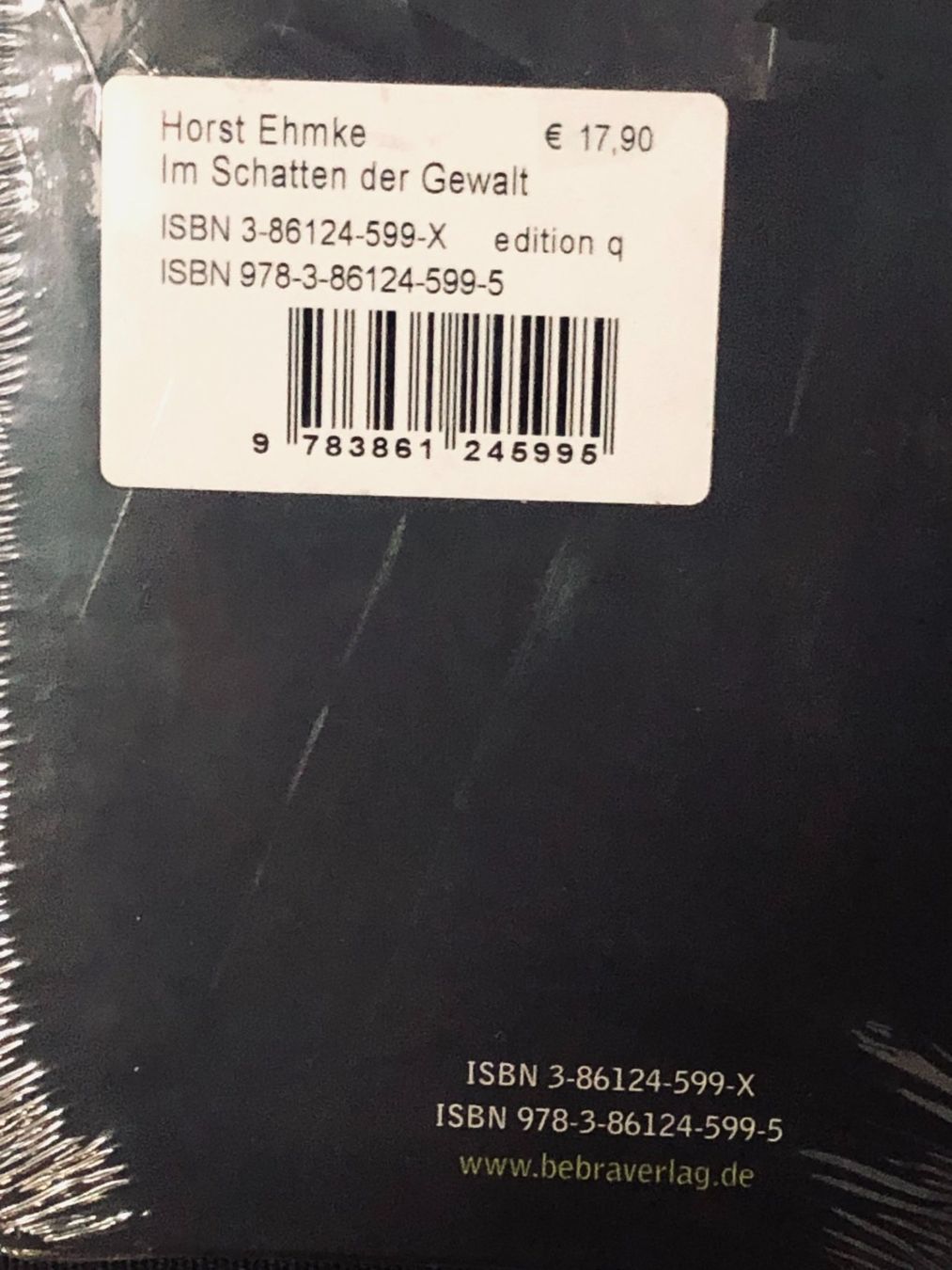 Libri: Im Schatten der Gewalt - Horst Ehmke - originalverpackt – Nuovo e nell'imballaggio originale da Niederhasli venduto da thozam 2
