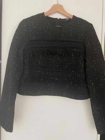 Guess Tweed Jacke Schwarz Gold, Grösse S Top Zustand!