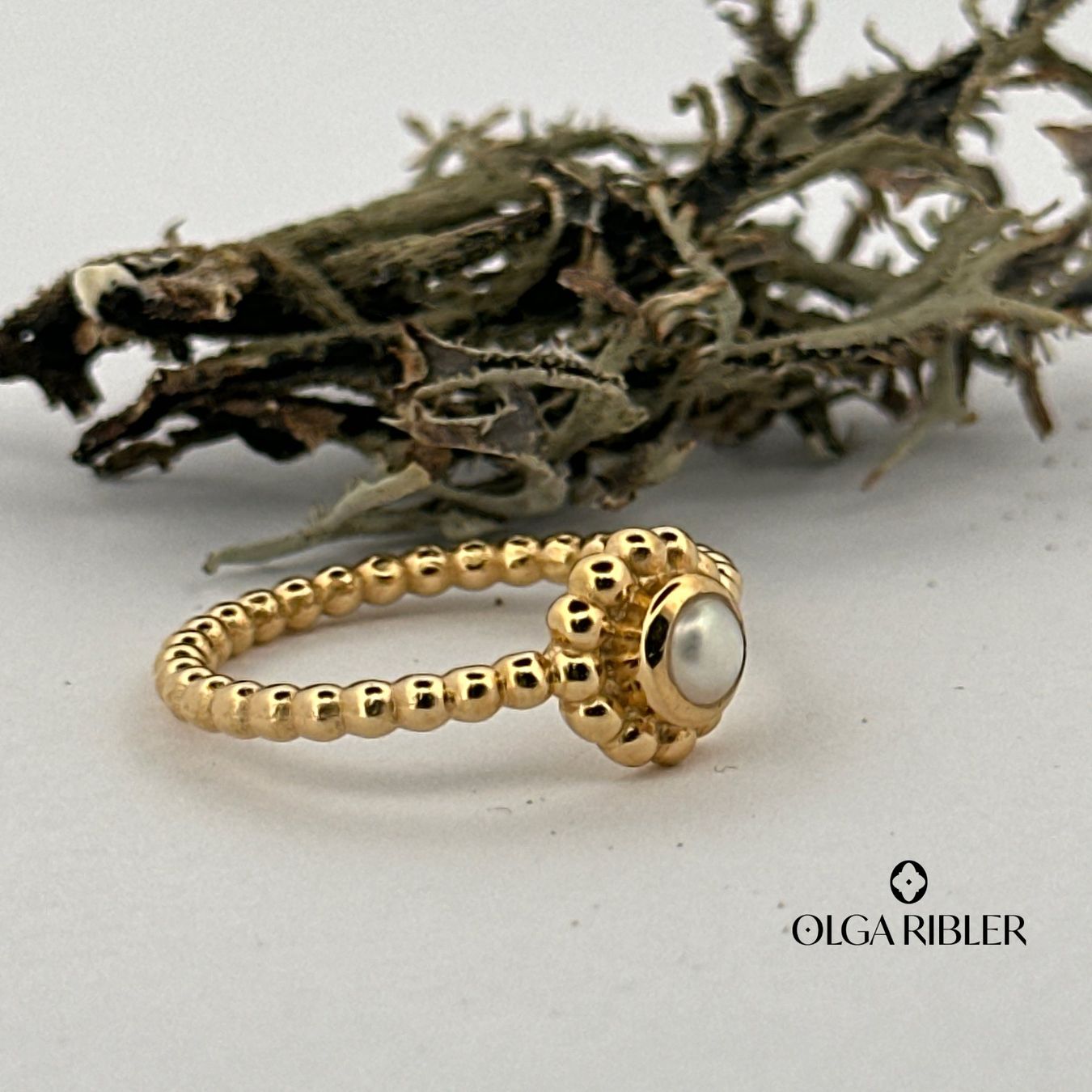 Olga Ribler Ringe: Perlenring – Silber vergoldet – Gr. 56 – Neu (gemäss Beschreibung) aus Luzern von Schmuckoutlet 2