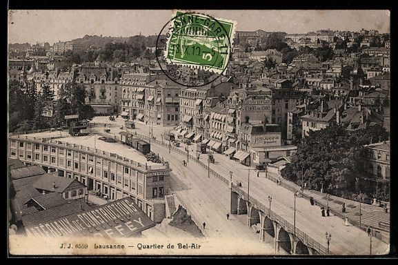 Cartoline postali: AK Lausanne, Quartier de Bel-Air – Usato da Berlin venduto da bartko-reher