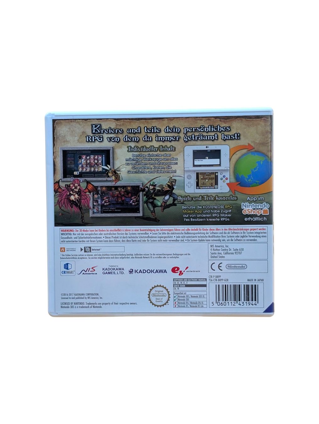 Nintendo Giochi: RPG Maker Fes Nintendo 3DS – Usato da Domat/Ems venduto da IsseldorsShop 1