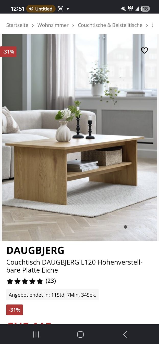 Tavoli: Couchtisch, höhenverstellbar. fast neu – Nuovo (secondo la descrizione) da Wallisellen venduto da Dino9619 1
