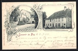 AK Fiez, Gasthaus und Ortspartie, 1899