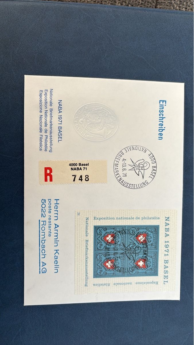 Tutti i francobolli: Beleg NABA 1971 Basel Einschreiben gebraucht – Usato da Spiez venduto da mar_87yx