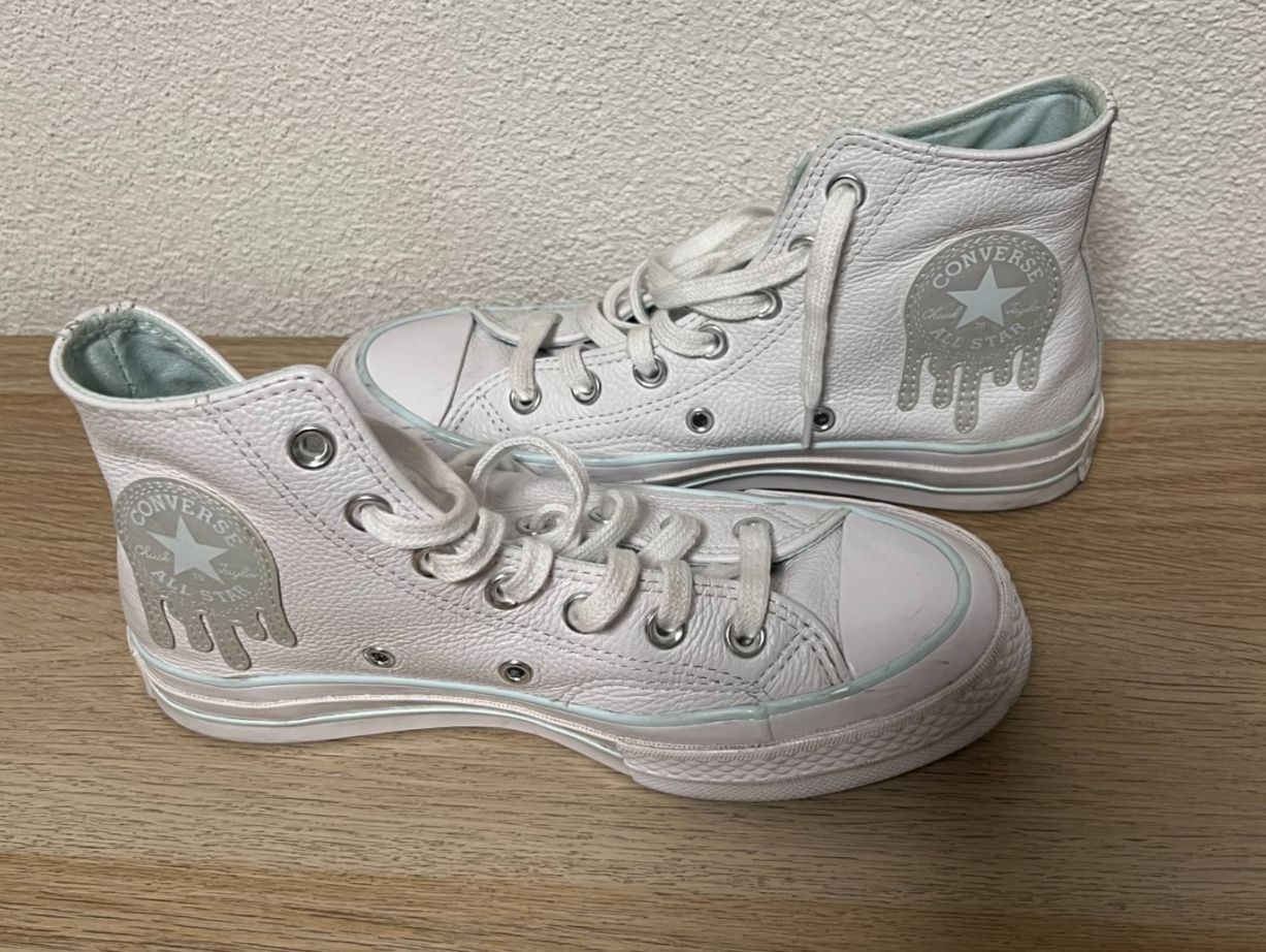 Converse Scarpe da uomo: CONVERSE Chuck 70 White Out Leather High-Top – Nuovo (secondo la descrizione) da Geuensee venduto da Mary32