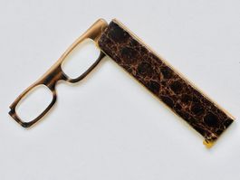 Vintage Lese/Faltbrille mit Lederetui (Lorgnette) 50er Jahre