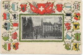 Präge-AK Wappen ST. GALLEN Glockengasse