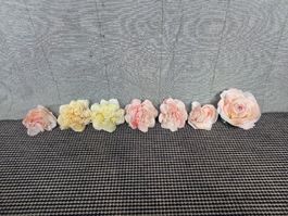 Handgemachte Papierblüten ohne Stiel, 7 Stück, Streudeko Hoc