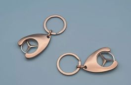 2x Original Mercedes Benz Schlüsselanhänger mit Einkaufschip