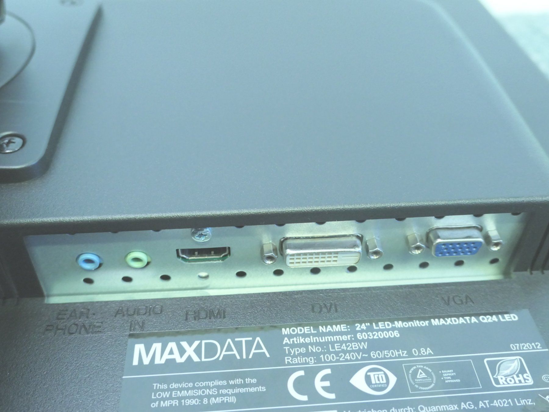 Monitor: MAXDATA 24" LED Q24 60320006 LE42BW – Usato da Münchenstein venduto da VSPBL-Verkauf 5