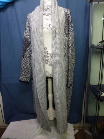 STRICKMANTEL VON ZARA GR M LANGER MANTEL MISCHGEWEBE NEU