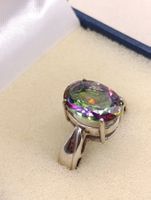 Vintage 925er Silber Ring mit Mistik Topas Edelstein Top