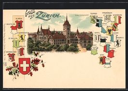 Litho Zürich, Teilansicht mit Landesmus