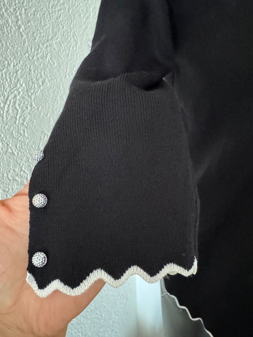 Pullover & Sweatshirts: Damen Strick Pullover Perlen-Details Schwarz Gr M – Gebraucht aus Frenkendorf von Style365 8