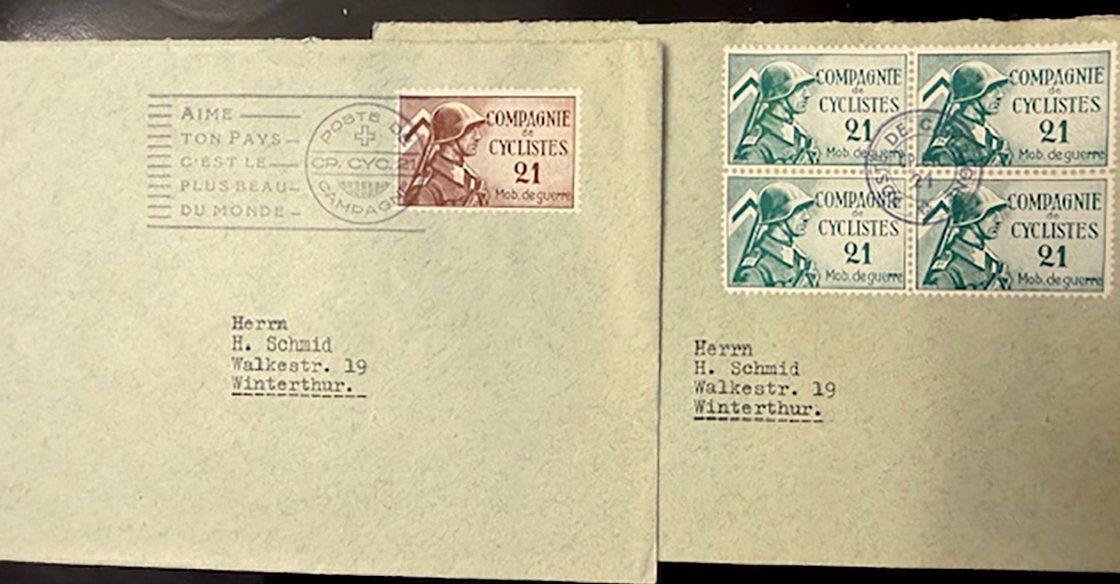 Buste & buste per spedizione: Brief mit Militärmarken – Usato da Zürich venduto da Calvin02