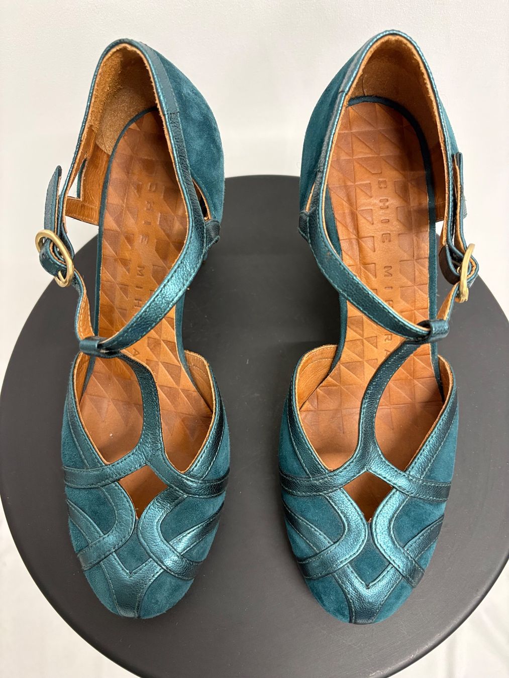 Chie Mihara Scarpe da donna: Chie Mihara Pumps Leder petrol 37 T-Strap Blockabsatz – Nuovo (secondo la descrizione) da Regensdorf venduto da secondchancefashion 5