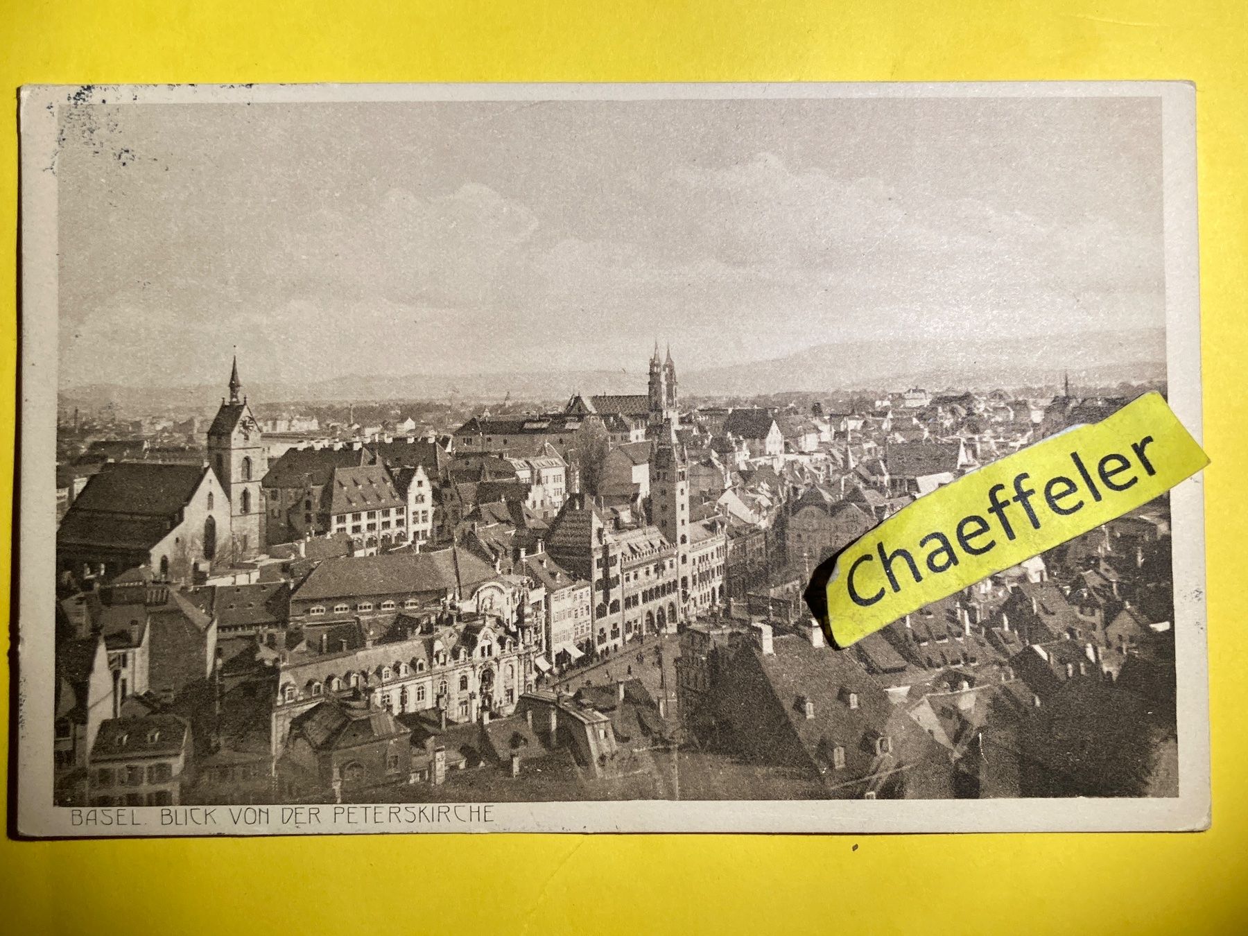 Cartoline postali: 1915 Basel, Blick von der Peterskirche – Usato da Zürich venduto da Chaeffeler