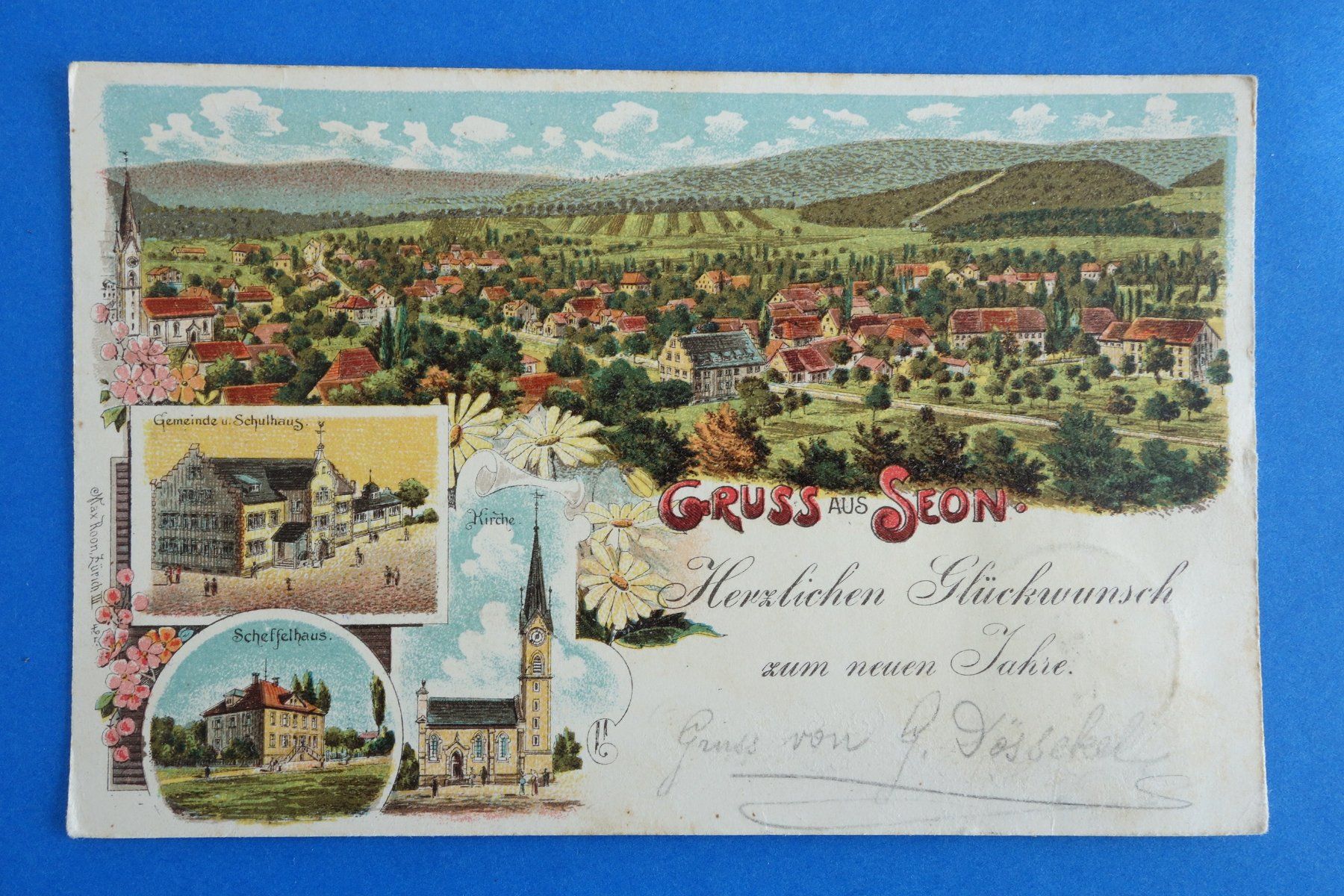 Cartoline postali: SEON - 4 Bildkarte - Litho - 1900 – Usato da Ibach venduto da Ibanto