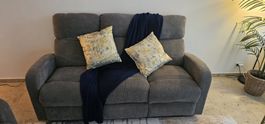 Gray 3 seater reclining couch
