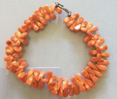 Orangene Kette mit Musterung 19 cm lang 6mm Stücklänge
