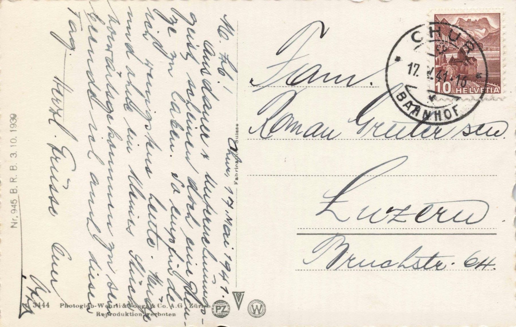 Cartoline postali: Chur arosa bahn – Usato da Biasca venduto da Blenio71 1