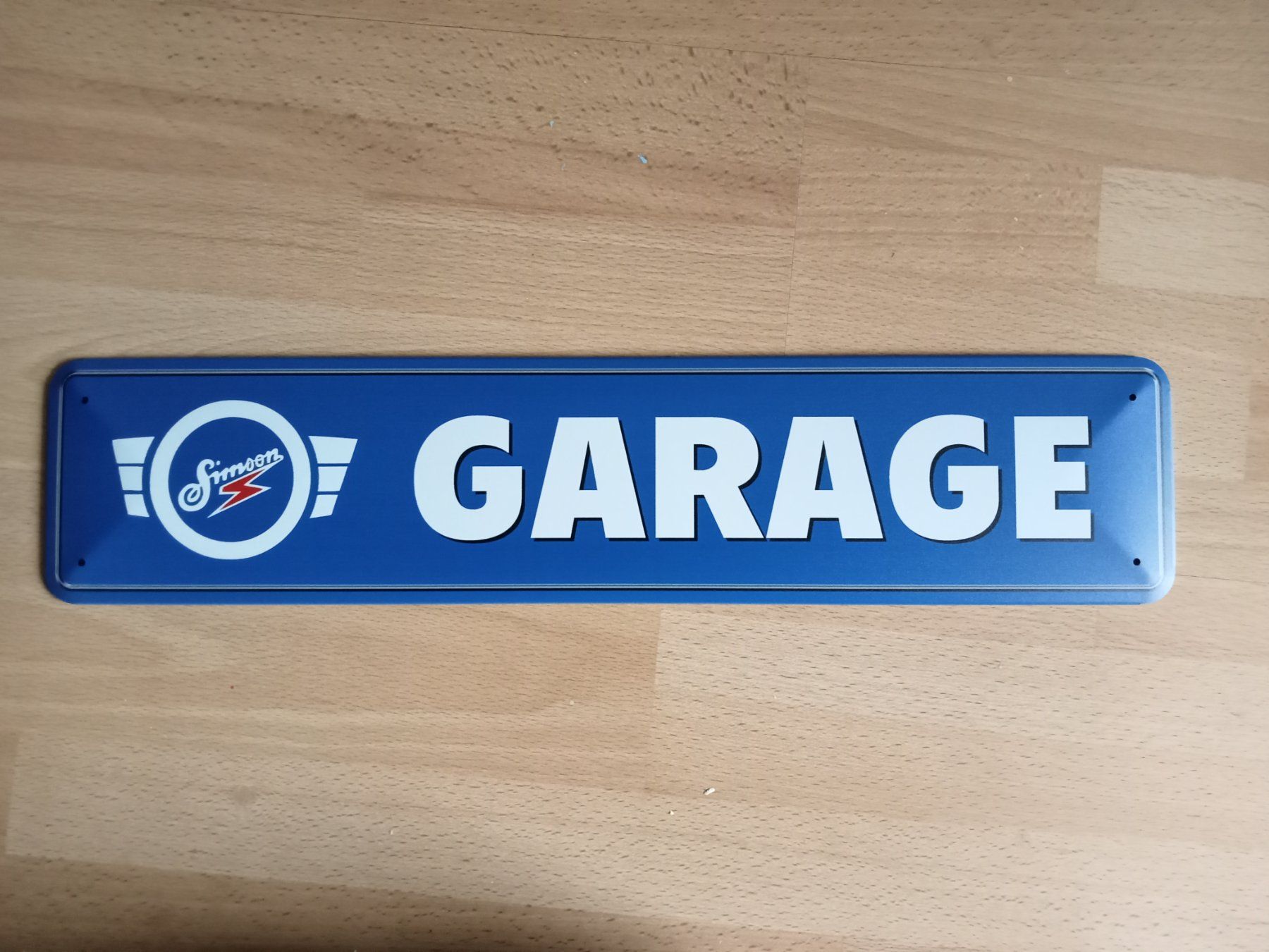 Simson Insegne: Blechschild-SIMSON GARAGE - 46 X 10 CM – Nuovo e nell'imballaggio originale da Rupperswil venduto da big-one-sale
