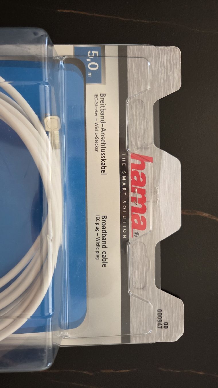 Hama Cavi: Breitband-Anschlusskabel IEC-Stecker – Nuovo (secondo la descrizione) da Wigoltingen venduto da WizzardofHoss 1