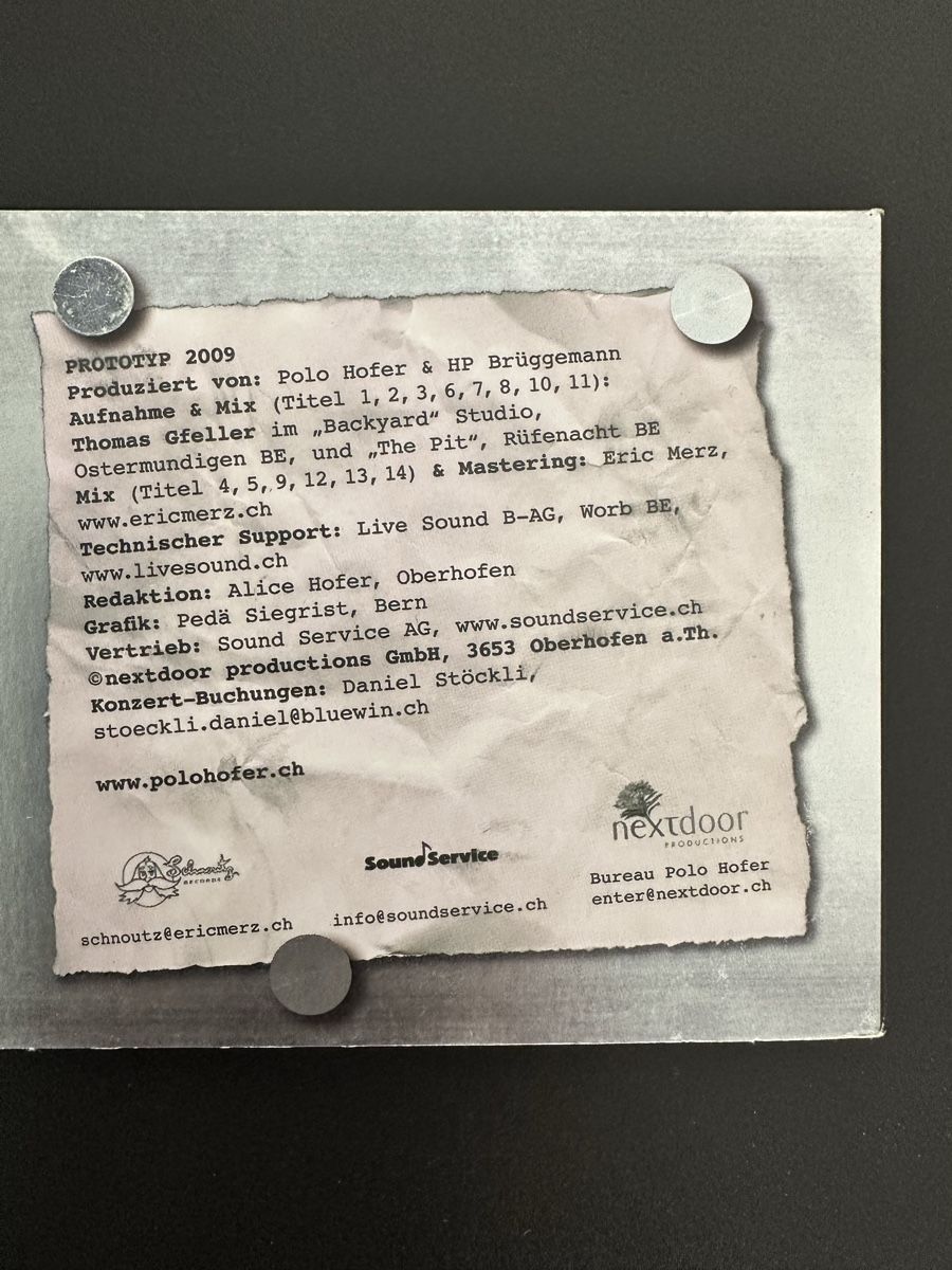 CD: CD Polo Hofer Prototyp Album – Usato da Losone venduto da niv_8vwx 3