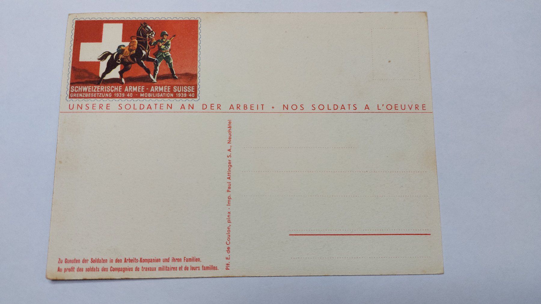 Cartoline postali: Schweizer Armee Postkarte Grenzbesetzung 1939 /40 – Nuovo (secondo la descrizione) da Dornach venduto da Lok-Service-56 1