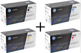 4 Stk. HP 507X/507A Toner, CE400X + CE401A + CE402A + CE403A