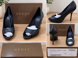 Gucci Guccissima Peep-Toe High Heels  ungetragen