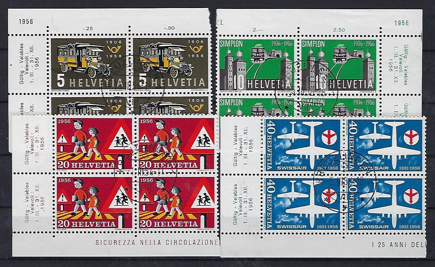 Tutti i francobolli: Werbemarken 1956 Viererblocks gestempelt   14601 – Usato da Lunden venduto da Animus999