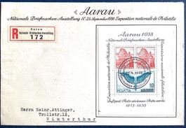 1938 / R - FDC Nat.Ausstellung Aarau mit Vignette