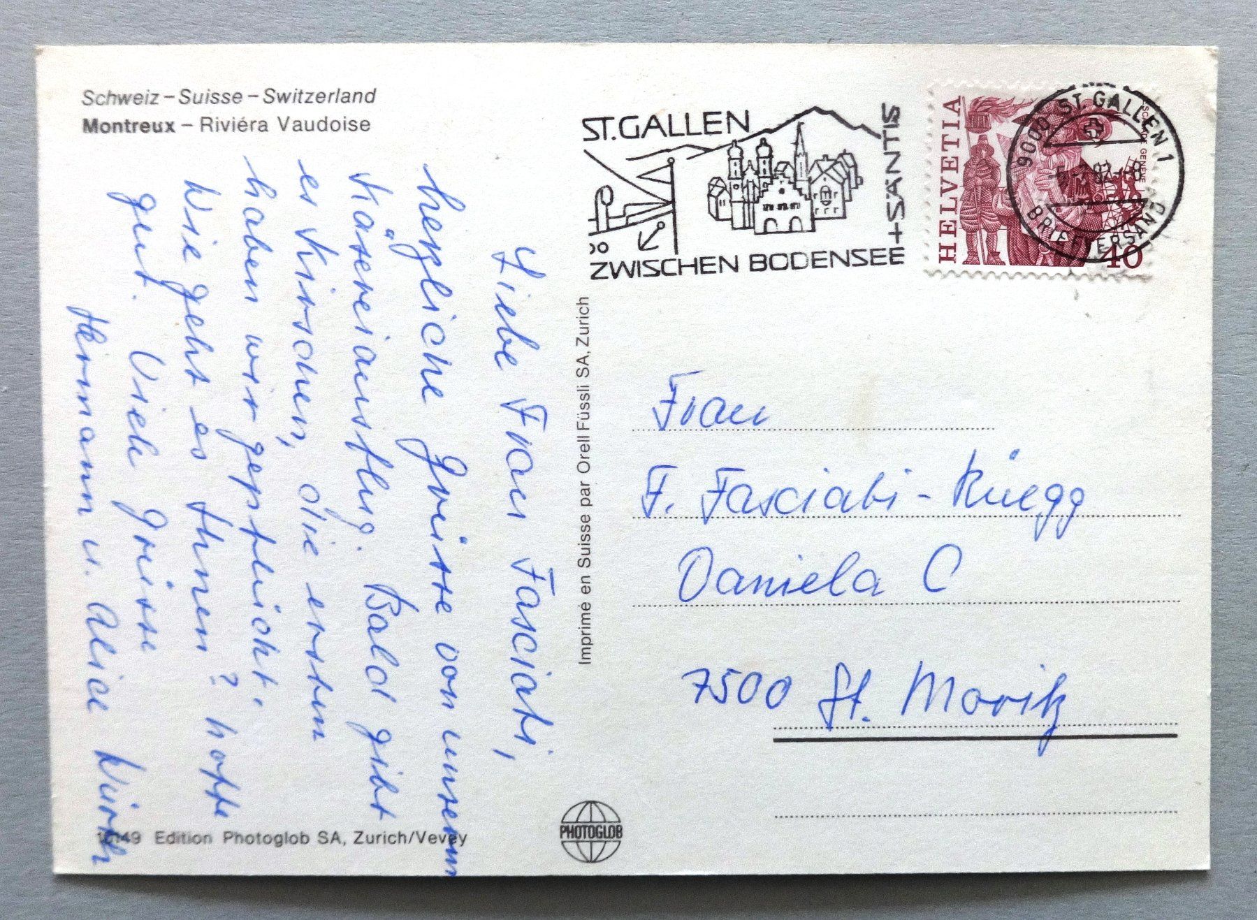 Cartoline postali: Montreux - Riviera Vaudoise – Usato da Fétigny venduto da Billy2miny 1