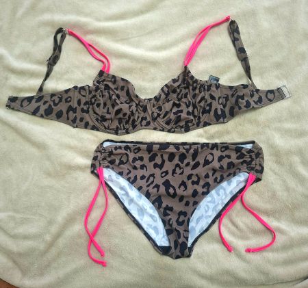 Bikini Set  Leo Print Rosa Gr. 42 Neu