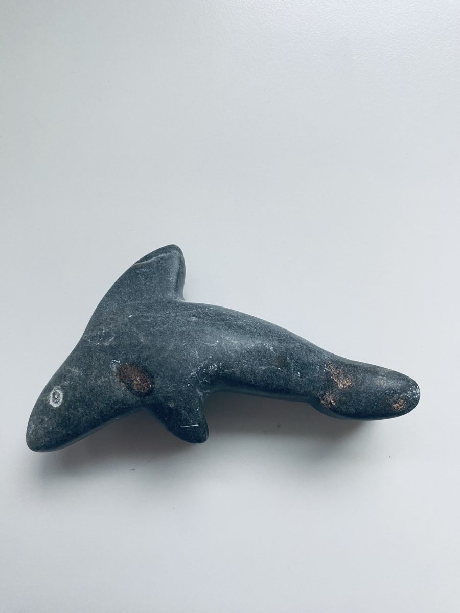 Statuette: Delfin Figur aus Stein dunkelgrau  – Usato da Malters venduto da Kuettel1 3