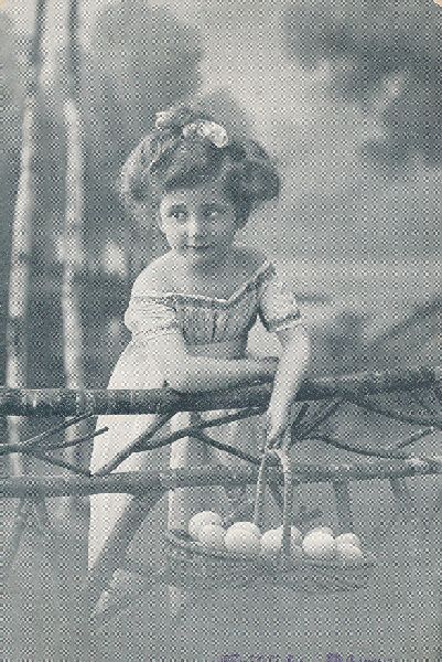 Cartoline postali: Fröhliche Ostern - Eierkorb Foto + 1913 – Usato da Emmenbrücke venduto da teestube